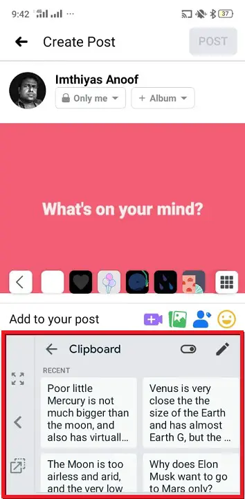 How to use the Clipboard in Android mobile?